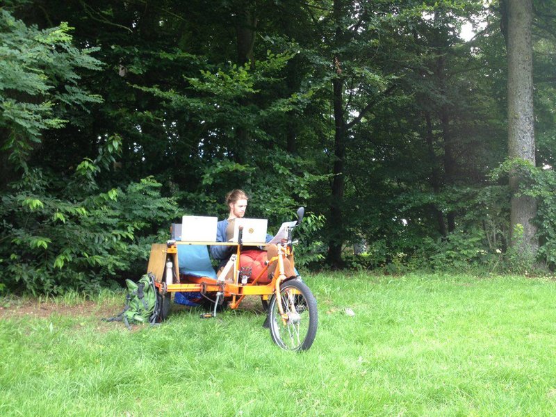 Fahrradbus als Büro