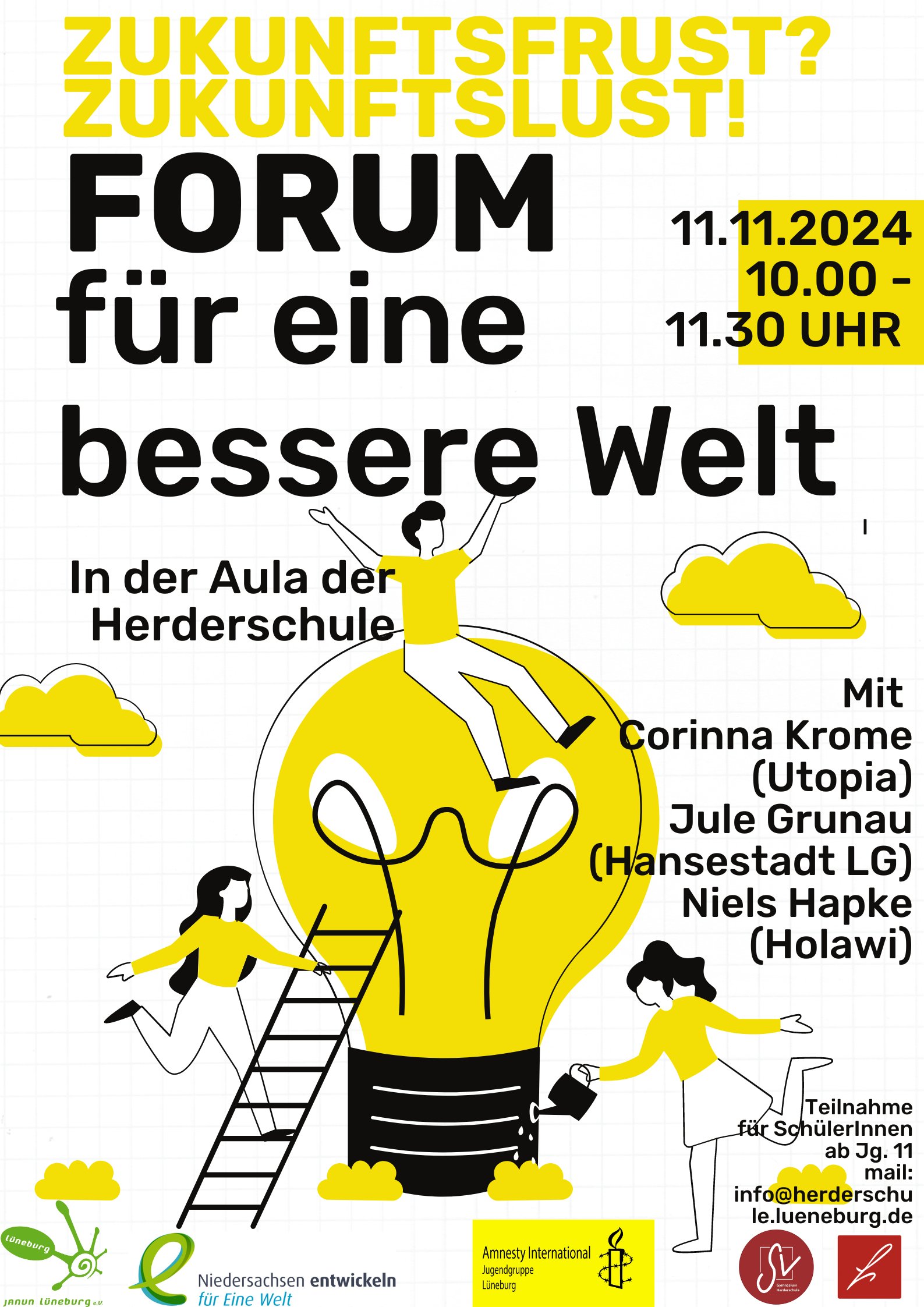 Gelbes illustriertes Event- & Veranstaltungs-Poster für Earth Hour