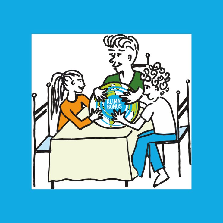 klimabonus tisch blau hintergurnd 2