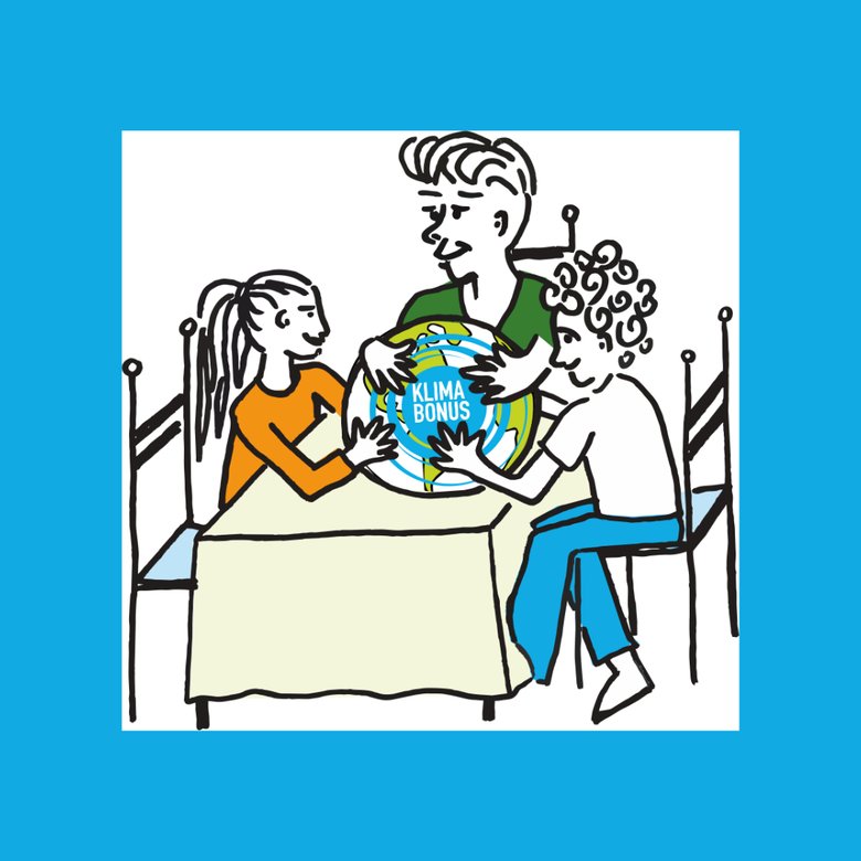 klimabonus tisch blau hintergurnd 2