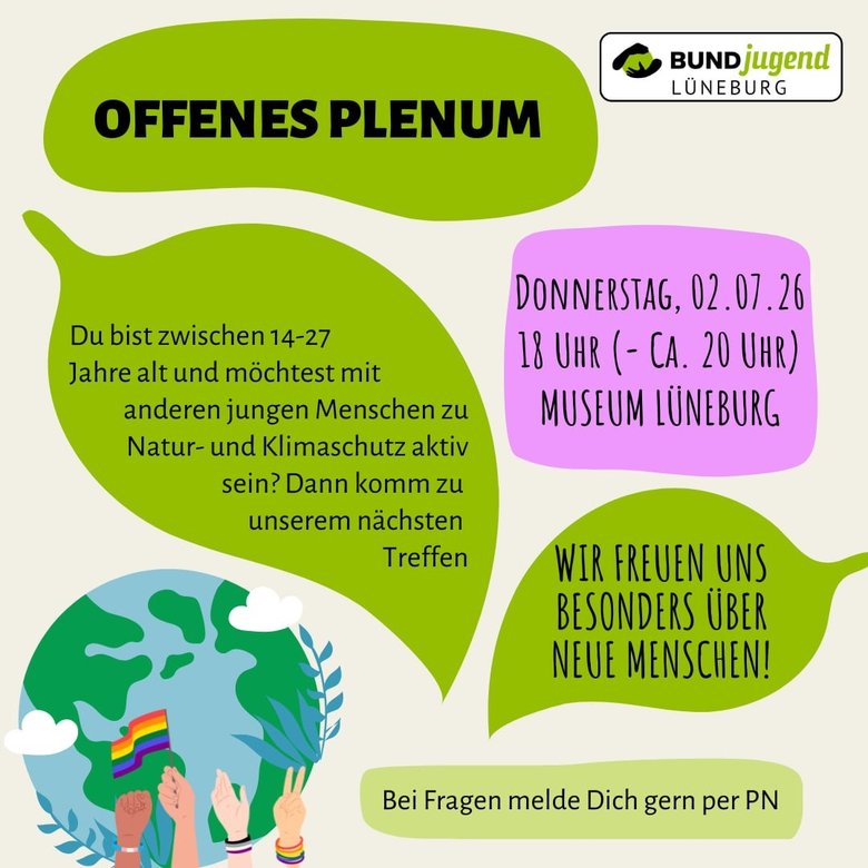 Ankündigung für ein Treffen der BUND Jugend am 02.07.2026
